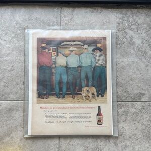 Vintage Bulldog and his cowboys by Four Roses Society whiskey.